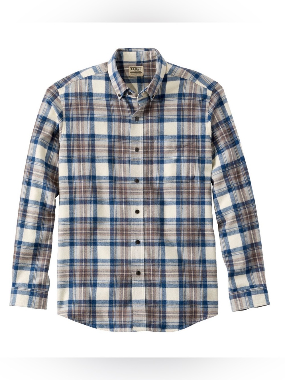 LL Bean Scotch Plaid Flannel Traditional Fit Button Down Shirt Mens Size XL